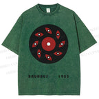 Unisex Bauhaus Geometric Eye Printed Washed Tee