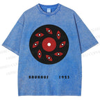Unisex Bauhaus Geometric Eye Printed Washed Tee