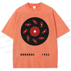 Unisex Bauhaus Geometric Eye Printed Washed Tee