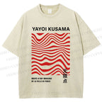 Unisex Yayoi Kusama Geometry Printed Washed Tee
