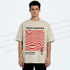 Unisex Yayoi Kusama Geometry Printed Washed Tee