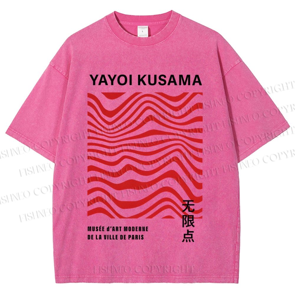Unisex Yayoi Kusama Geometry Printed Washed Tee