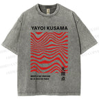 Unisex Yayoi Kusama Geometry Printed Washed Tee