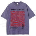 Unisex Yayoi Kusama Geometry Printed Washed Tee