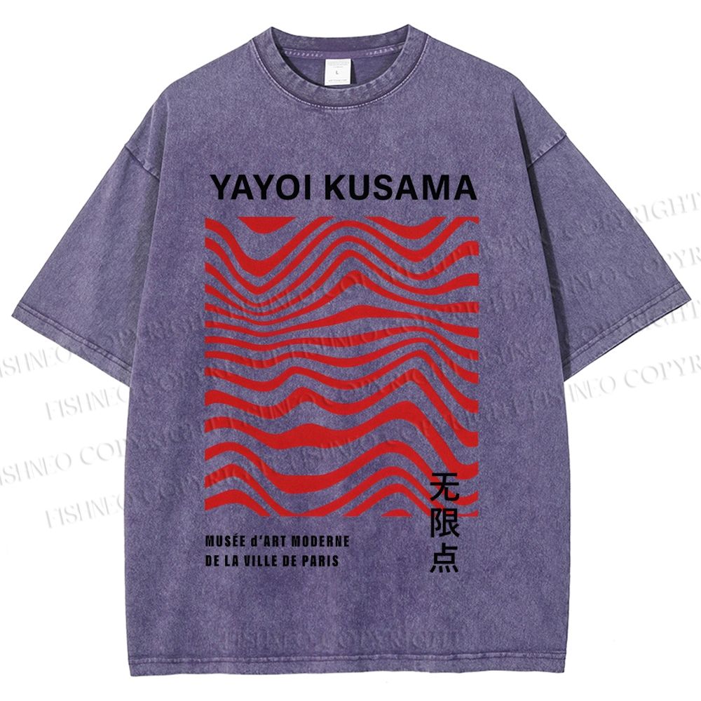 Unisex Yayoi Kusama Geometry Printed Washed Tee