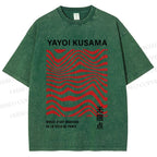 Unisex Yayoi Kusama Geometry Printed Washed Tee