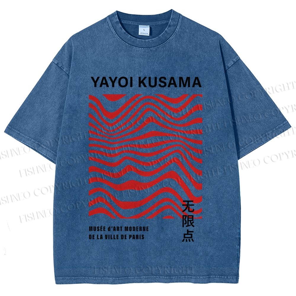 Unisex Yayoi Kusama Geometry Printed Washed Tee