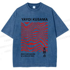 Unisex Yayoi Kusama Geometry Printed Washed Tee