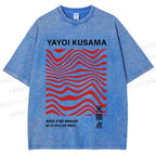 Unisex Yayoi Kusama Geometry Printed Washed Tee