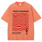 Unisex Yayoi Kusama Geometry Printed Washed Tee