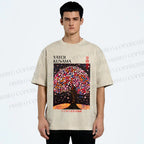 Unisex Yayoi Kusama Flower Tree Printed Washed Tee