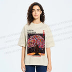 Unisex Yayoi Kusama Flower Tree Printed Washed Tee