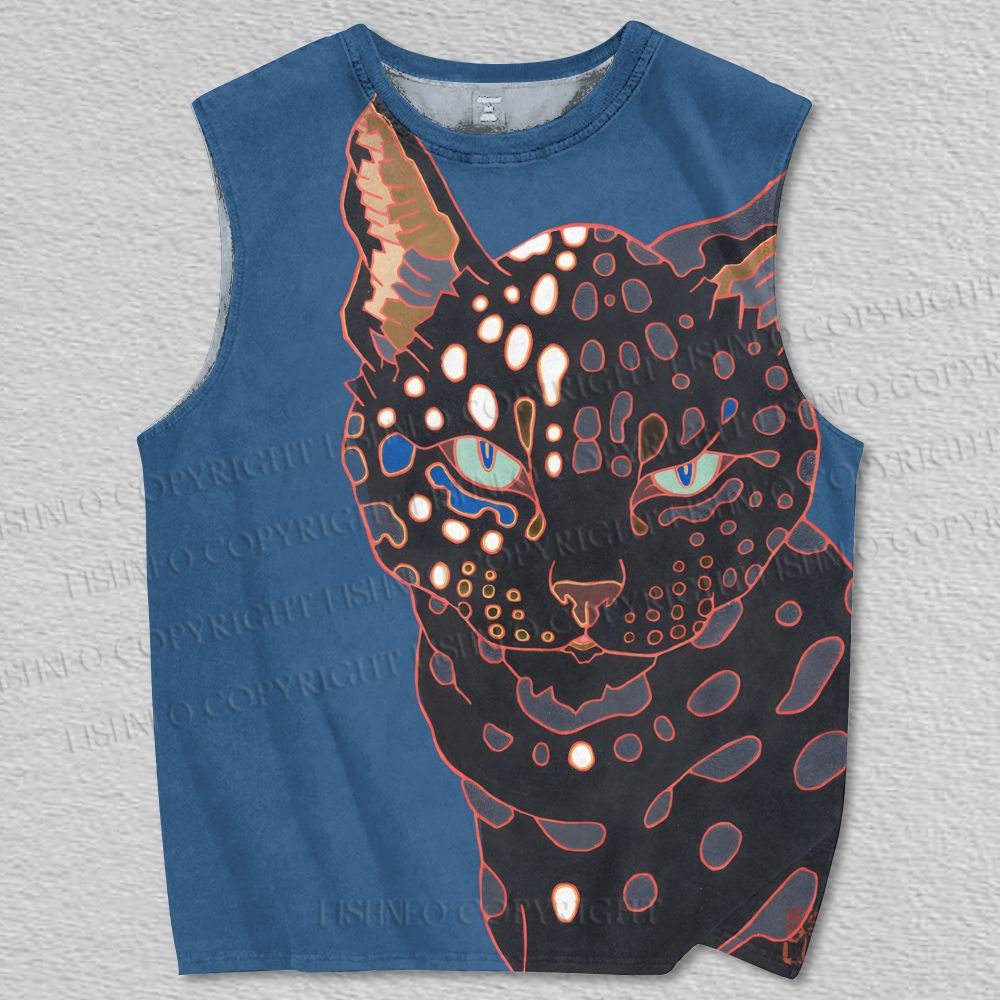 Unisex Yoshitake Ukai Life Cat Printed Tank Top