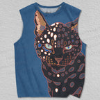 Unisex Yoshitake Ukai Life Cat Printed Tank Top