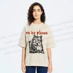 Unisex No Ice Cat Meme Tee Printed Washed Tee