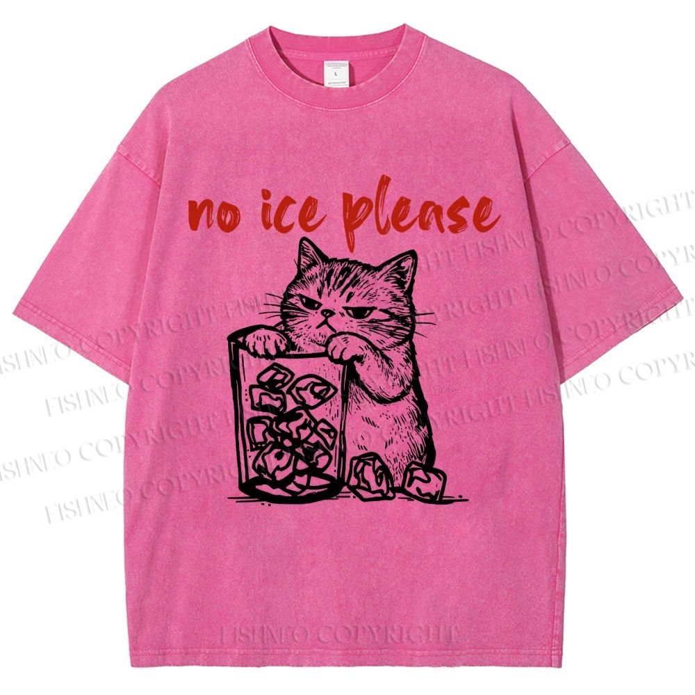 Unisex No Ice Cat Meme Tee Printed Washed Tee
