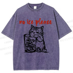 Unisex No Ice Cat Meme Tee Printed Washed Tee
