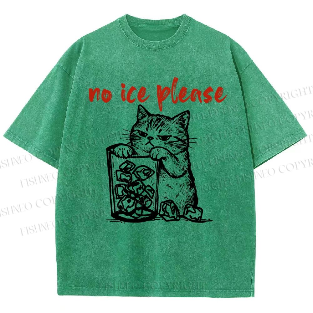 Unisex No Ice Cat Meme Tee Printed Washed Tee