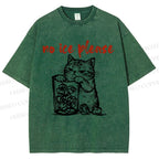 Unisex No Ice Cat Meme Tee Printed Washed Tee