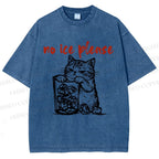 Unisex No Ice Cat Meme Tee Printed Washed Tee