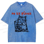 Unisex No Ice Cat Meme Tee Printed Washed Tee
