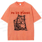 Unisex No Ice Cat Meme Tee Printed Washed Tee