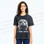 Unisex I Have Rabies Owl Meme Printed Washed Tee