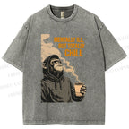 Unisex Mentally Ill But Totally Chill Ape Printed Washed Tee