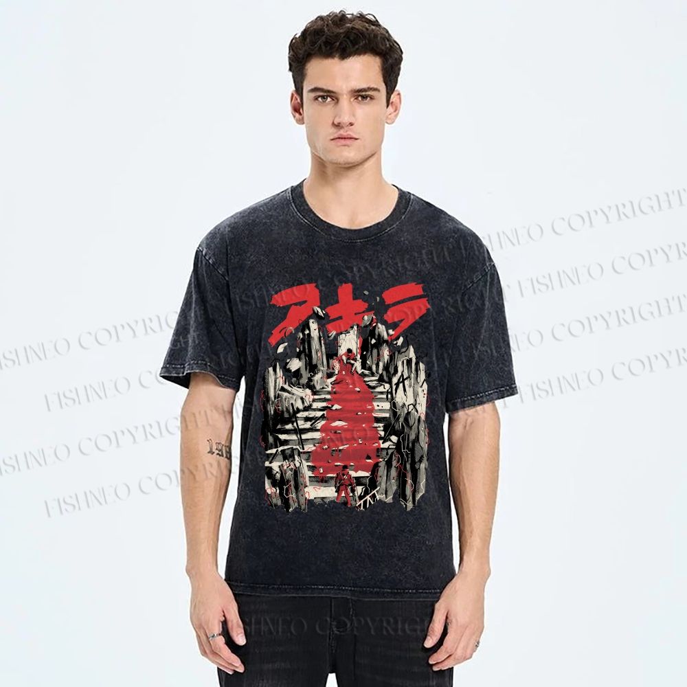 Unisex Akira: The Final Battle Printed Washed Tee