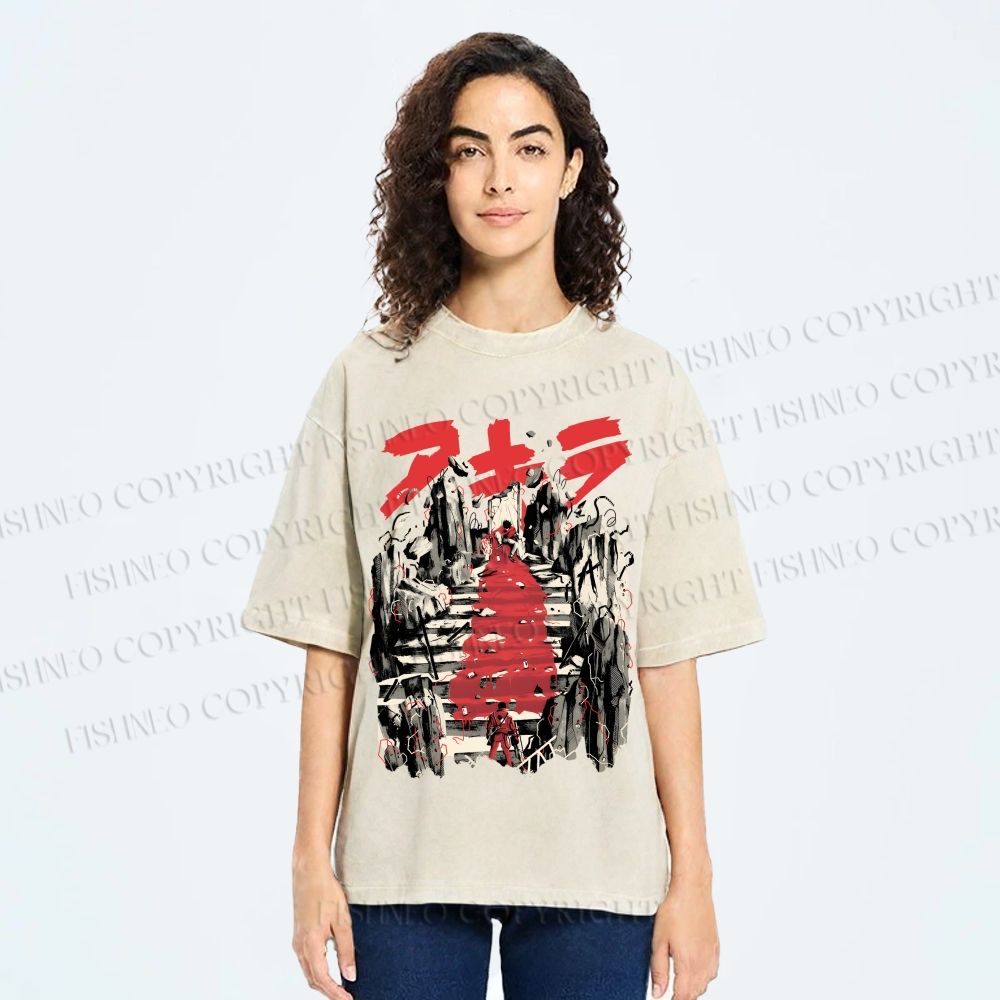 Unisex Akira: The Final Battle Printed Washed Tee