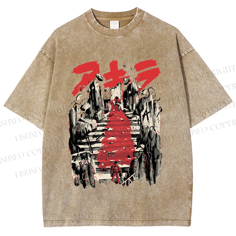 Unisex Akira: The Final Battle Printed Washed Tee