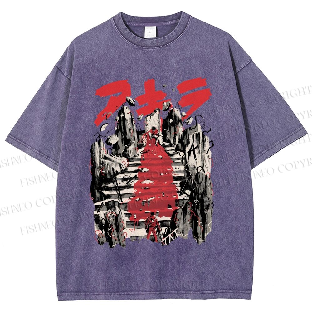 Unisex Akira: The Final Battle Printed Washed Tee