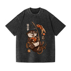 Unisex Otter Koinobori Printed Washed Tee