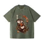 Unisex Otter Koinobori Printed Washed Tee