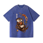 Unisex Otter Koinobori Printed Washed Tee