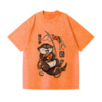 Unisex Otter Koinobori Printed Washed Tee