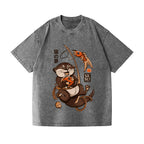 Unisex Otter Koinobori Printed Washed Tee