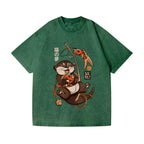 Unisex Otter Koinobori Printed Washed Tee