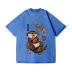 Unisex Otter Koinobori Printed Washed Tee