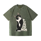 Unisex Tuxedo cat Printed Washed Tee