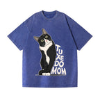 Unisex Tuxedo cat Printed Washed Tee