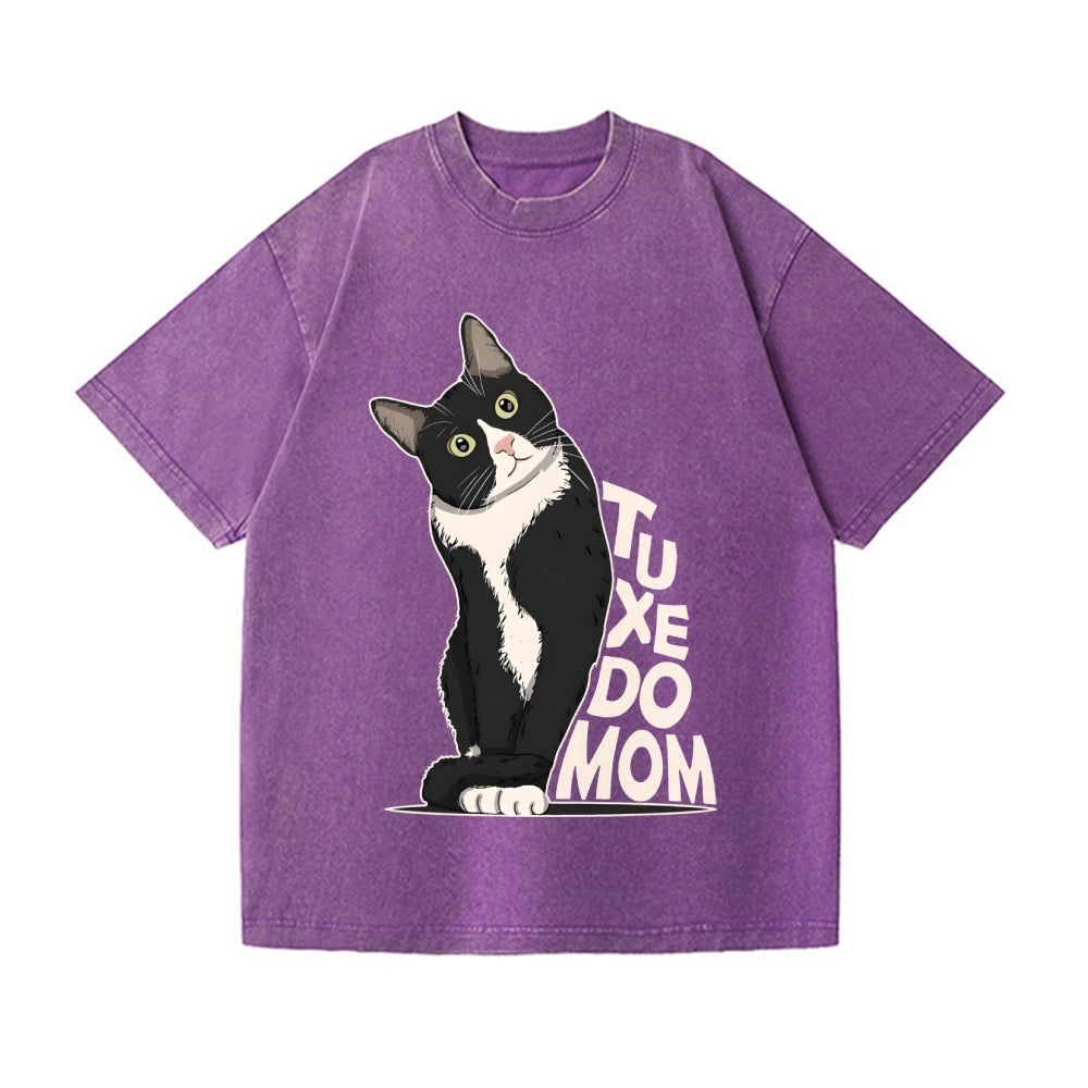 Unisex Tuxedo cat Printed Washed Tee