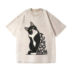Unisex Tuxedo cat Printed Washed Tee