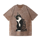 Unisex Tuxedo cat Printed Washed Tee