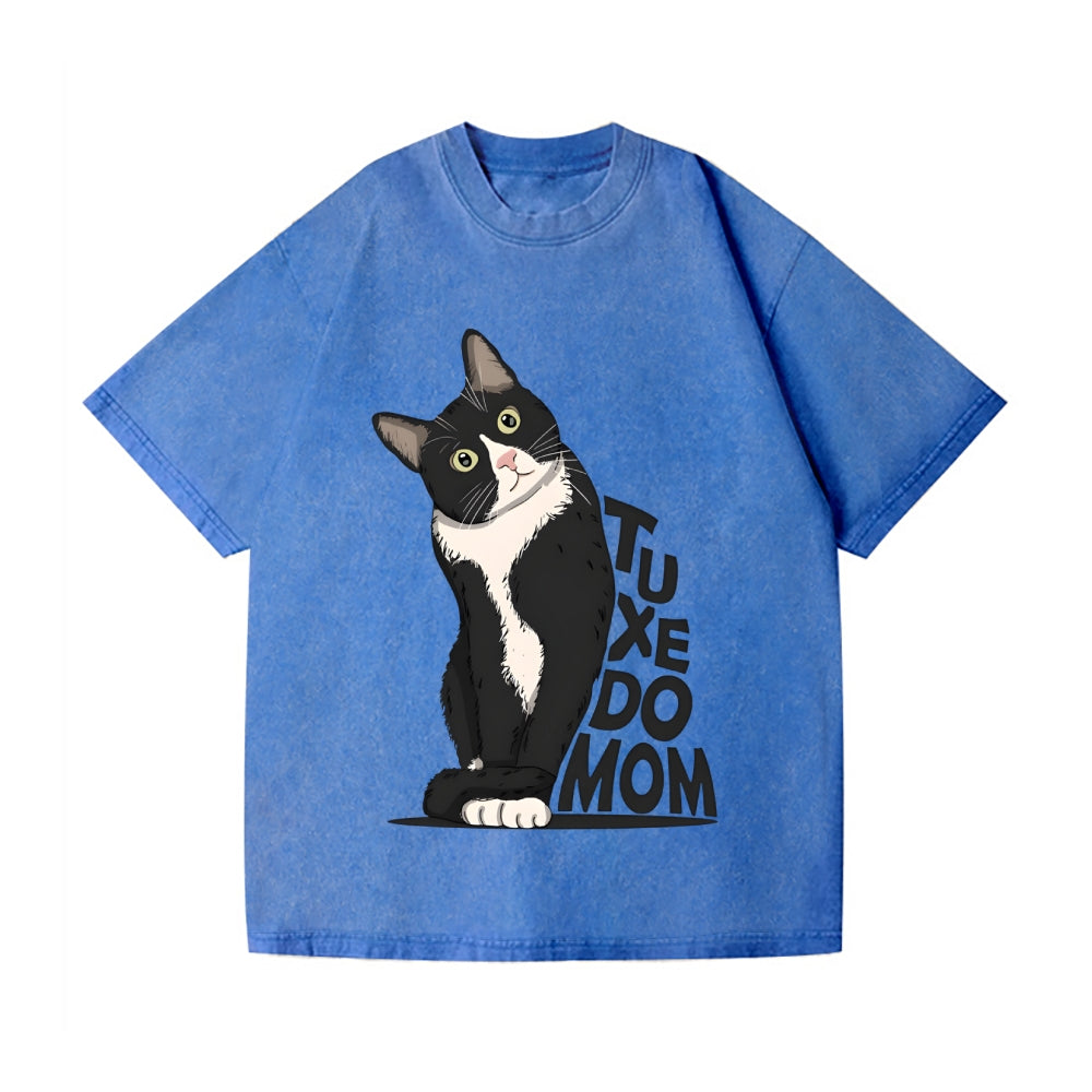 Unisex Tuxedo cat Printed Washed Tee