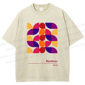 Unisex Bauhaus Colorful Geometry Printed Washed Tee