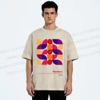 Unisex Bauhaus Colorful Geometry Printed Washed Tee