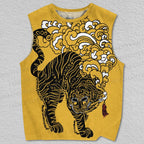 Unisex Irezumi Tiger Printed Tank Top