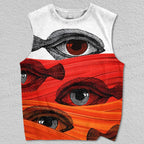 Unisex Weird Eye Fish Printed Tank Top