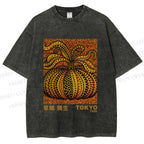 Unisex Yayoi Kusama Pumpkin Printed Washed Tee